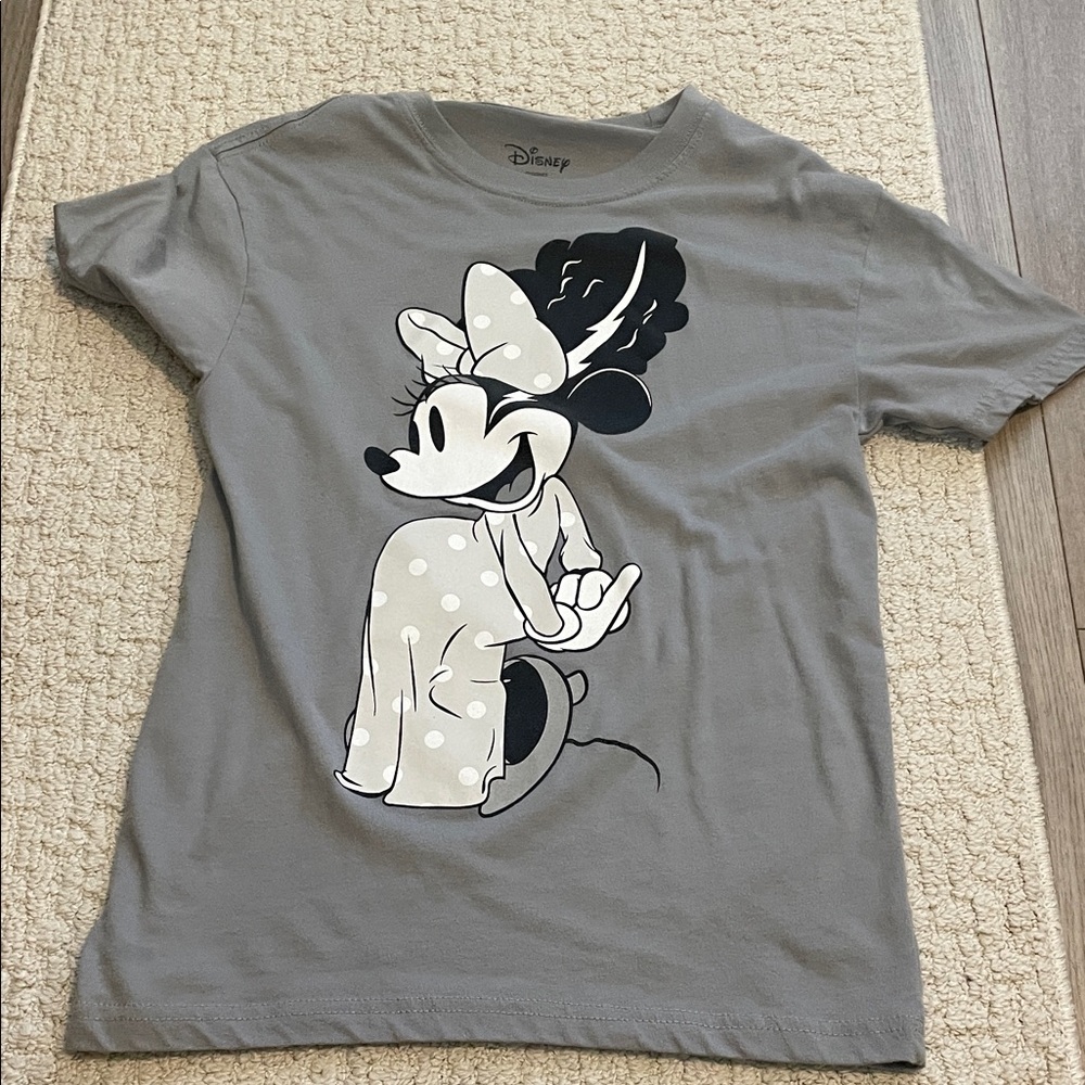 Disney Minnie Mouse Retro Graphic Tee - Gray, Black, White